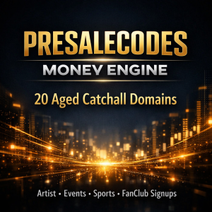 PRESALECODES.COM Owned 20 Old Catchall Domains | Main Presale Codes Engine